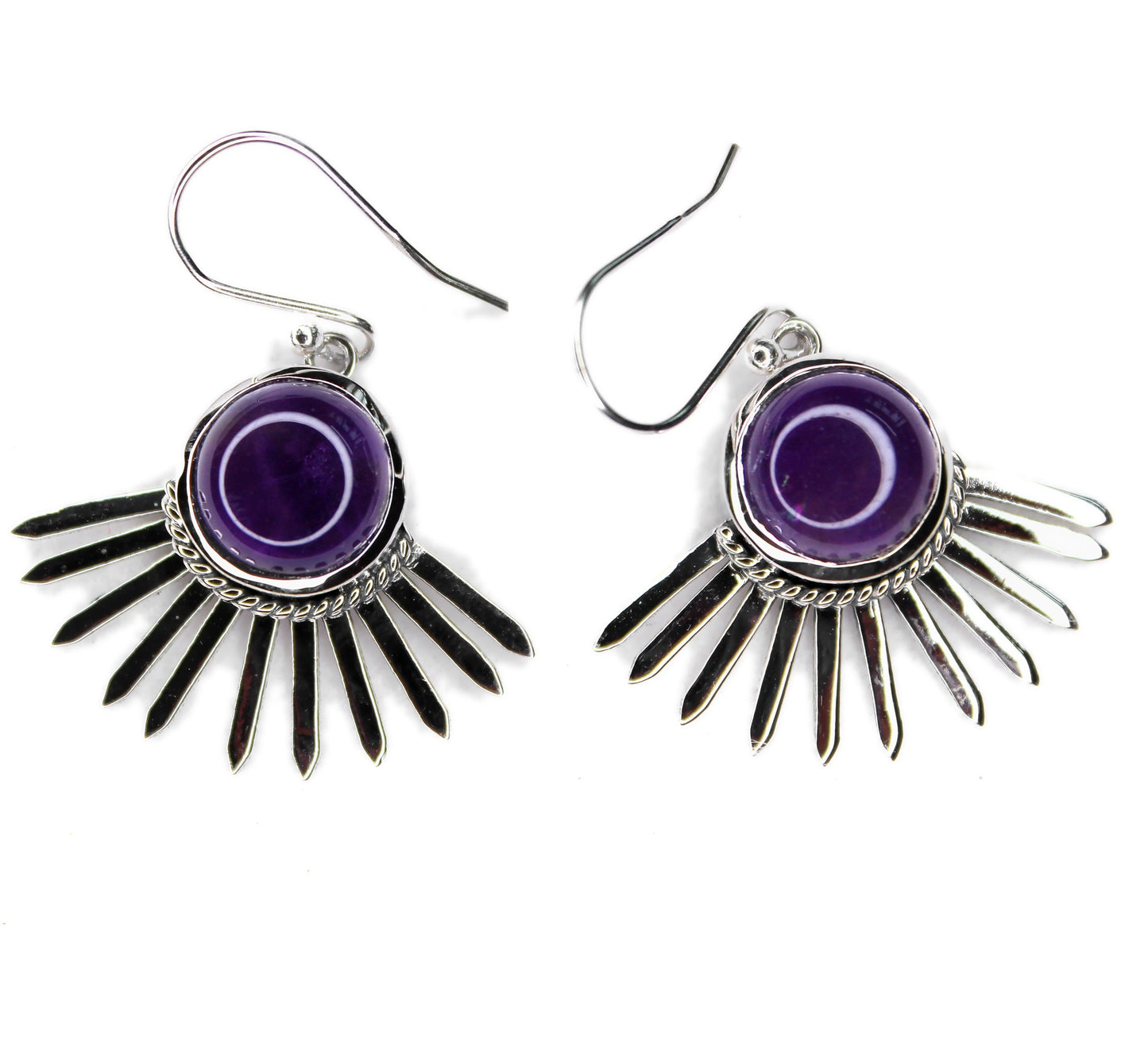 AMETHYST SILVER EARRING (6.5GM)