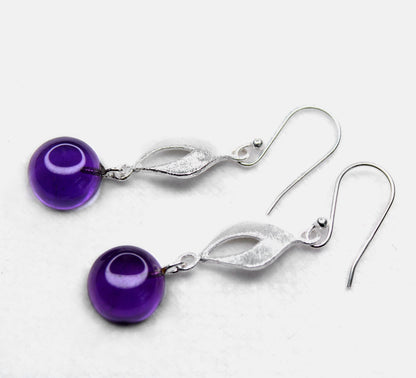 AMETHYST SILVER EARRING (4.9GM)