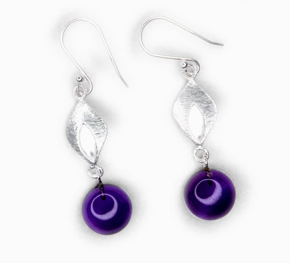 AMETHYST SILVER EARRING (4.9GM)