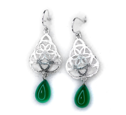 GREEN ONEX SILVER EARRING (5 GM)