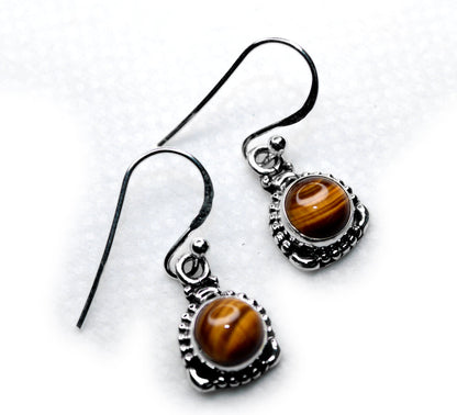 TIGER EYE SILVER EARRING (2.8 GM)