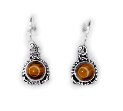 TIGER EYE SILVER EARRING (2.8 GM)