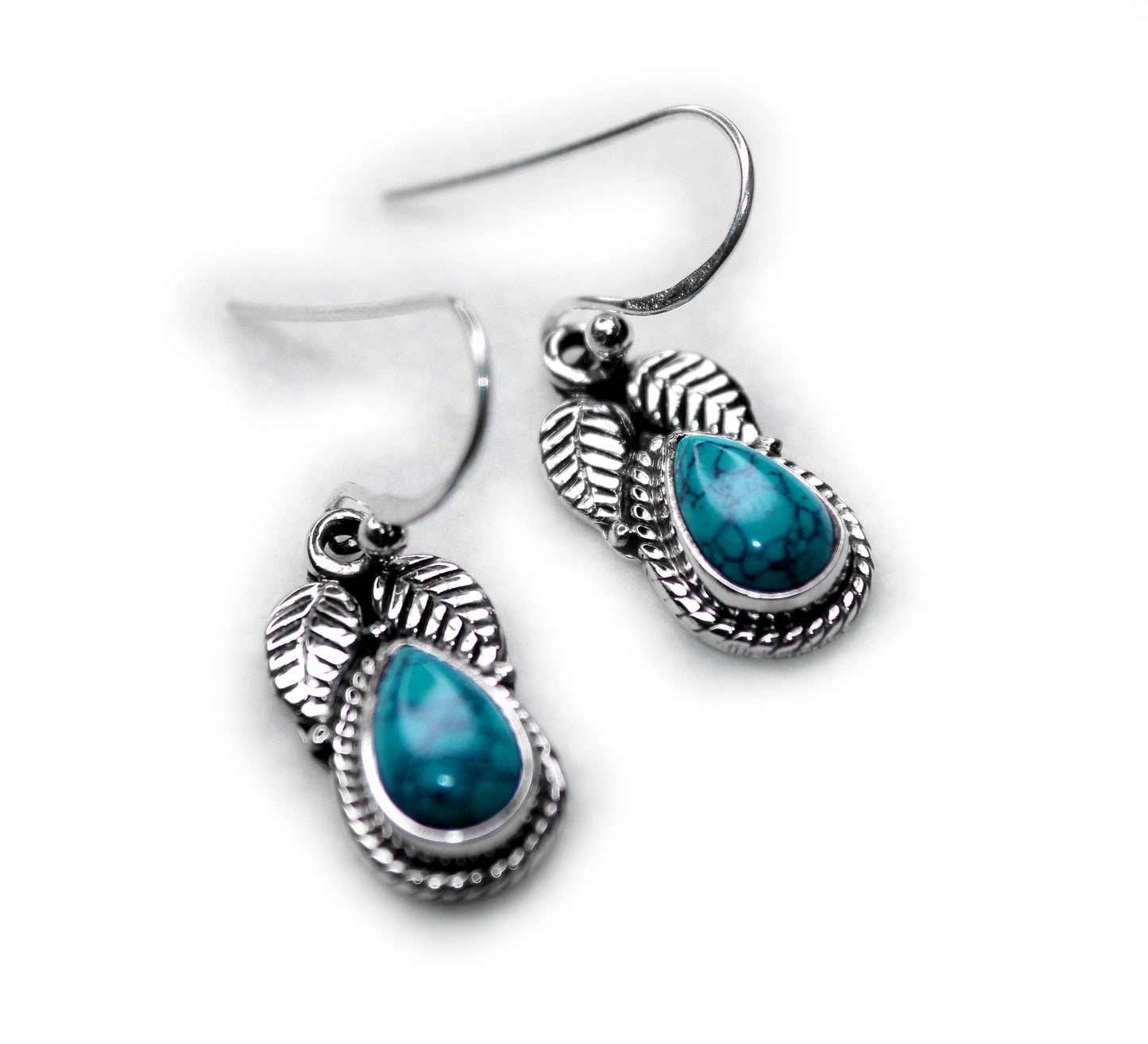 TURQUOISE SILVER EARRING (3.6GM)