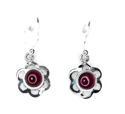 GARNET SILVER EARRING (2.2 GM)