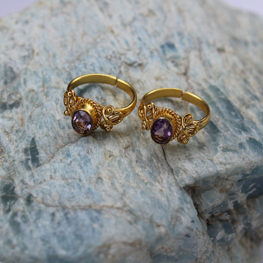 StoneAsiaa Birth Stone Amethyst Toe-Ring 042